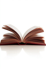 Fototapeta premium Open book relaxing on a surface, showcasing its pages and detailed binding