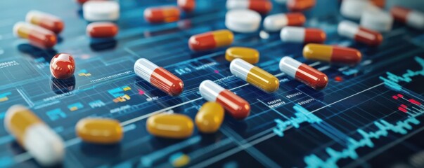 Graphical representation of drug efficacy in clinical trials, Drug Discovery, medical research, statistics, progress