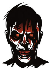 PNG Horror and scary face halloween white background publication creativity.