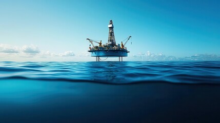 Fototapeta premium Autonomous ocean drilling platforms powered by AI, reducing the need for human intervention in hazardous conditions