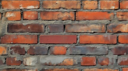 Rustic red brick wall texture for background design