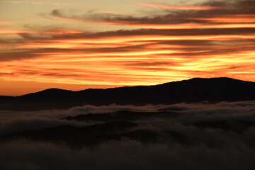 sunrise over the mountains