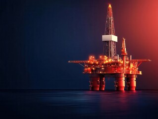 Obraz premium Advanced drilling rigs with AI-based weather prediction systems, adjusting operations based on ocean conditions