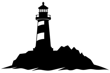 Lighthouse Silhouettes vector | vector silhouette illustration on white background