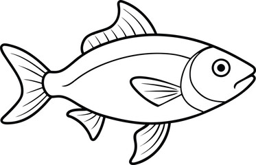 Fish vector art and line art illustration design. Fish vector icons. Vector fish. Fish illustration. Fishing symbols. Seafood icons.