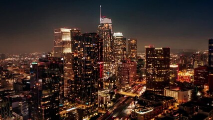 4k Video New York skyline landmarks skyscrapers. Travel to America. New York USA. View of Manhattan in New York. New York City USA midtown Manhattan financial district skyline. NYC from drone. NYC - Powered by Adobe