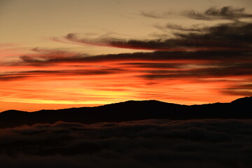 sunset over the mountains