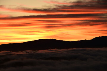 sunset over the mountain