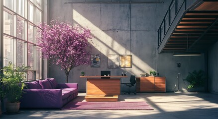 Living room with light beige walls, white sofa, wooden floor, and a warm atmosphere.