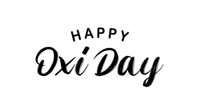 Happy Oxi Day Text Animation. Great for Oxi Day Celebrations with transparent background, for banner, social media feed wallpaper stories