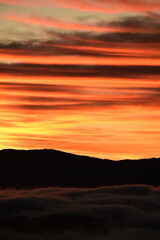 sunset over the mountains