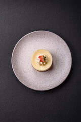 Sweet cheesecake tart with strawberries and mascarpone