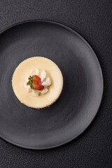 Sweet cheesecake tart with strawberries and mascarpone