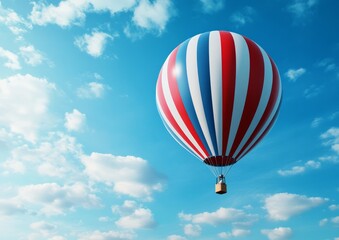 Fototapeta premium Colorful Hot Air Balloon in a Bright Sky