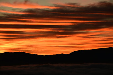 sunset over the mountains