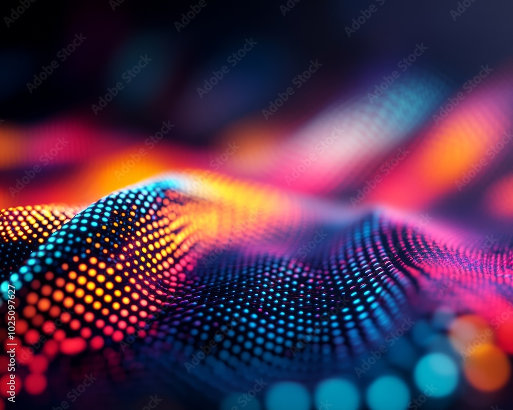 Poster abstract ai generated wave pattern in vibrant colors