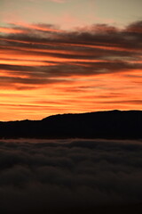 sunset over the mountains
