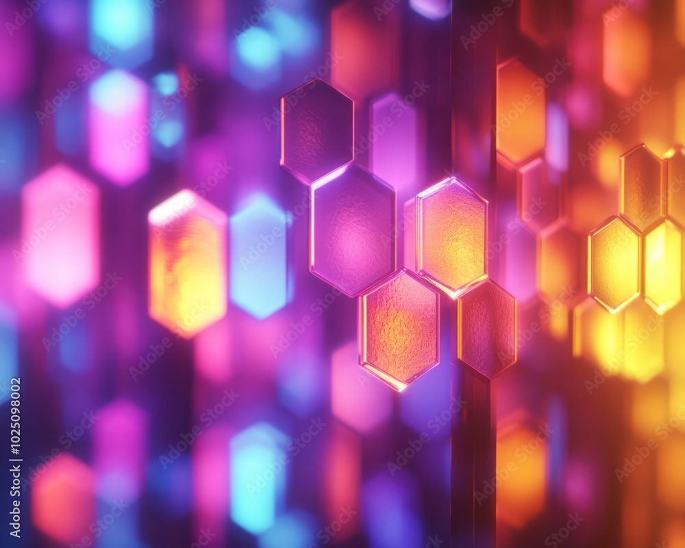 Poster abstract colorful hexagonal pattern background