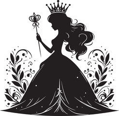 princess silhouette vector. Beautiful princess © Arnab