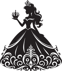 princess silhouette vector. Beautiful princess © Arnab
