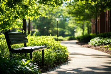 Fototapeta premium Urban Exploration in Vibrant Greenery Scene