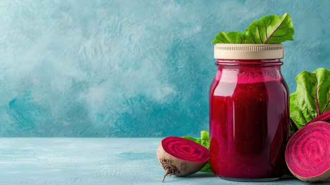 Fermented beet kvass in a glass jar, highlighting its probiotic benefits, probiotic, beet kvass, fermented, wellness