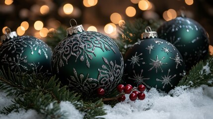 The Elegant Green Christmas Ornaments