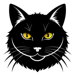 cat head silhouette vector illustration