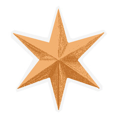 Obraz premium Yellow Halftone Star. New Year's Eve collage sticker. Retro dotted monochrome illustration for poster, invitations, greeting. Scrapbook cutout element.