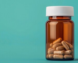 Close-up of a probiotic supplement bottle, emphasizing wellness and gut balance, probiotic, supplement, wellness, gut balance