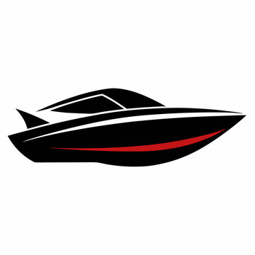 recommend clip art: Speed boat silhouette vector illustration