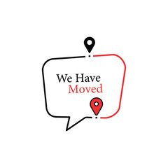 color we have moved thin line bubble. concept of locator land mark like ecommerce delivery or transfer label. flat simple trendy outline logotype graphic