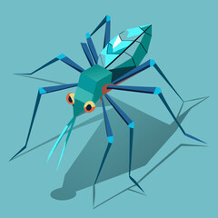 water-strider-isometric-illustrations