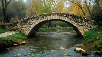 Fototapeta premium 84. A charming old bridge over a river
