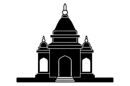 black temple silhouette on white background clip art preview