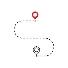 simple route like we have moved. flat stroke trend outline logotype graphic art design illustration element isolated on white. concept of interest land