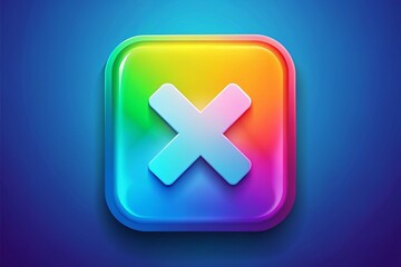 Obraz premium Cross Text Icon for User Interface Design, Symbolizing Close Action and Error Notifications in Digital Applications