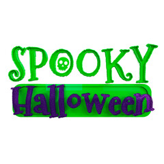 Spooky halloween 3d label png transparent