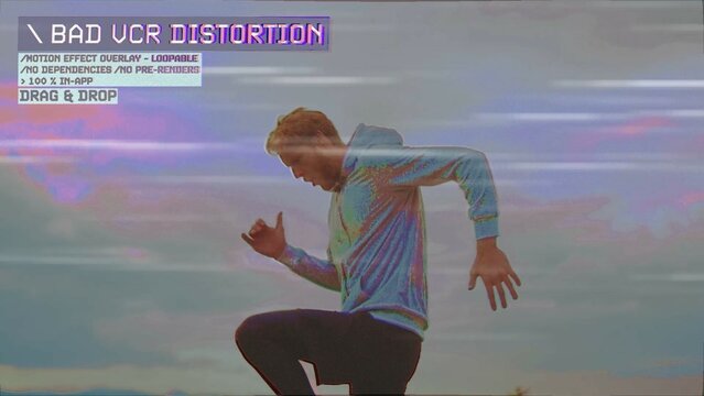 Bad VCR Distortion Procedural Motion Effect: VHS, VCR, Retro CRT, Old TV Filter