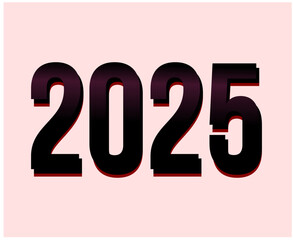 2025 Happy New Year Design Elegant Abstract Logo Symbol Vector Illustration