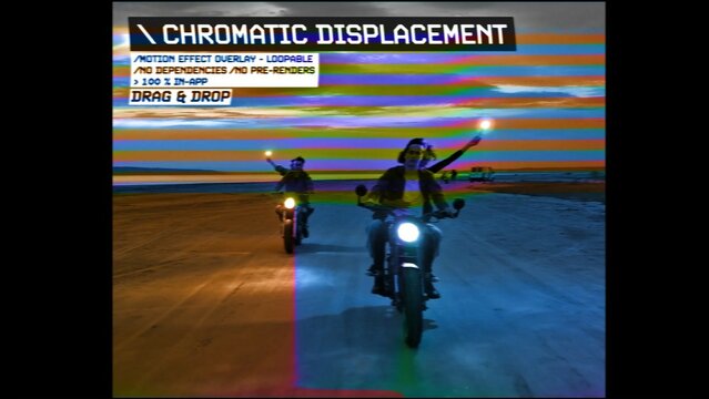 Chromatic TV Displacement Procedural Motion Effect: VHS, VCR, Retro CRT, Old TV Filter