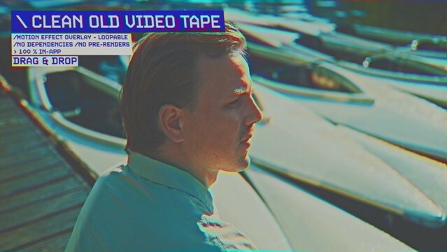 Clean Old Video Tape Procedural Motion Effect: VHS, VCR, Retro CRT, Old TV Filter