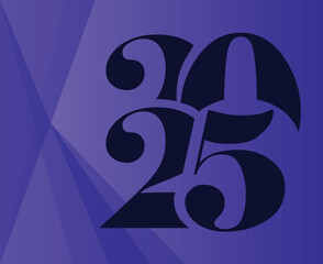 2025 Happy New Year Blue And Purple Design Elegant Abstract Logo Symbol Vector Illustration