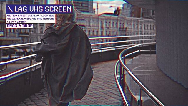 Lag VHS Screen Procedural Motion Effect: VHS, VCR, Retro CRT, Old TV Filter