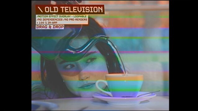Old Television Procedural Motion Effect: VHS, VCR, Retro CRT, Old TV Filter