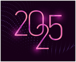 2025 Happy New Year Purple Design Abstract Logo Symbol Vector Illustration