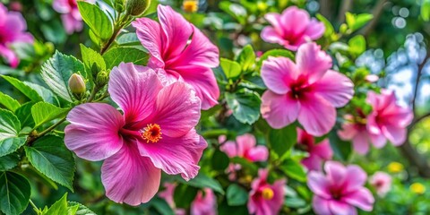 Deciduous Hibiscus in Bloom: Capturing the Beauty of Subtropical Flora