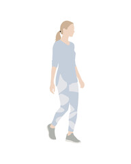 Flat vector people and illustration, woman with casual outfit
