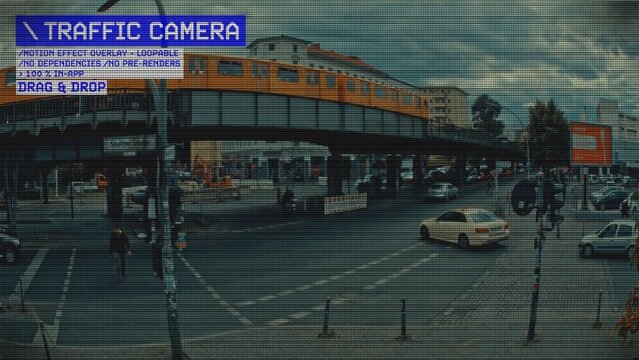 Traffic Camera Procedural Motion Effect: VHS, VCR, Retro CRT, Old TV Filter