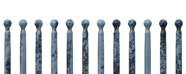 Marble fencing. 3D render without background.